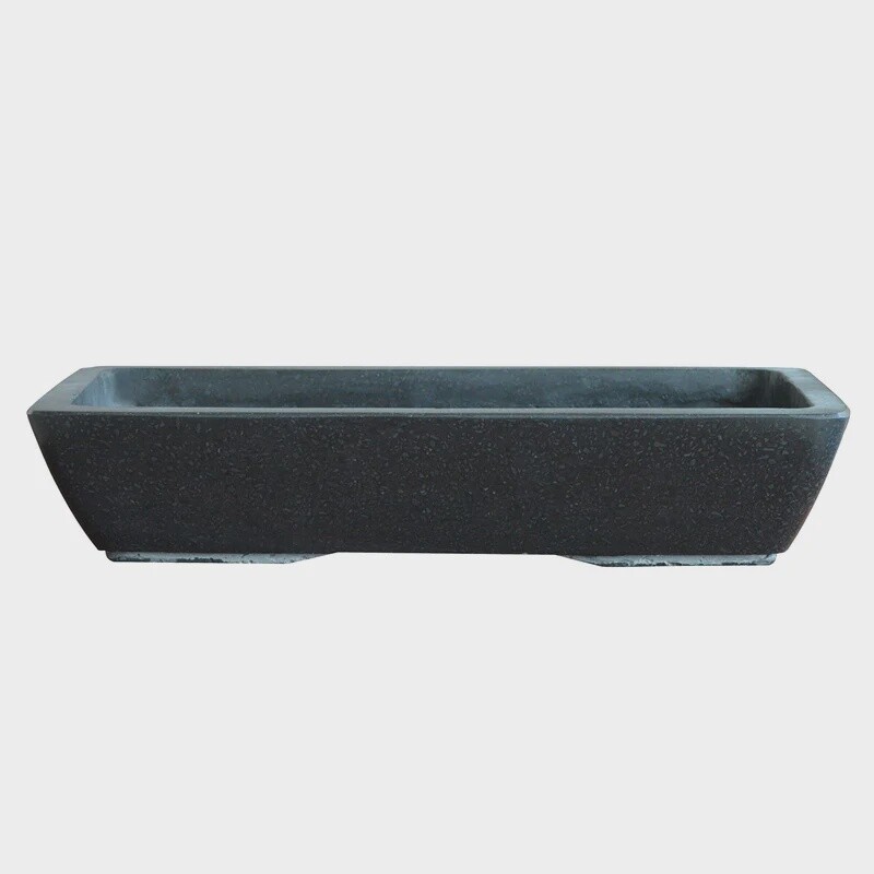 BONSAI KEIDAI RECTANGLE 39x19x8 Blk Terrazzo