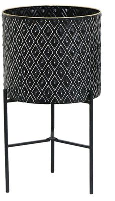Monochrome Geometric Pot Planters On Legs 28cm x 53cm