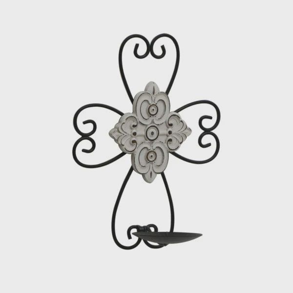 Moulded Cross Wall Sconce - 33.5cm