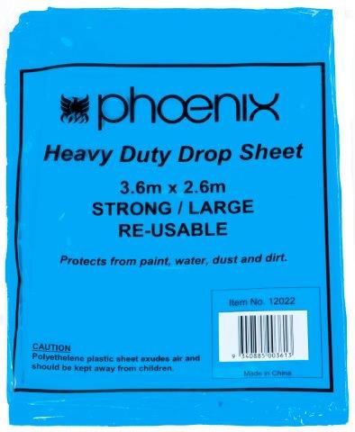 PLASTIC BLUE DROP SHEET H/D  3.6x2.6M