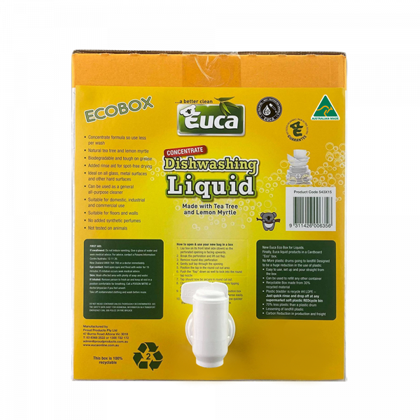 Dishwashing Liquid Concentrate Tea Tree &amp; Lemon Myrtle 12LT