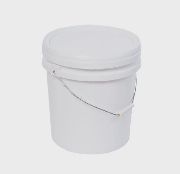 Bucket plastic 20L White w/lid