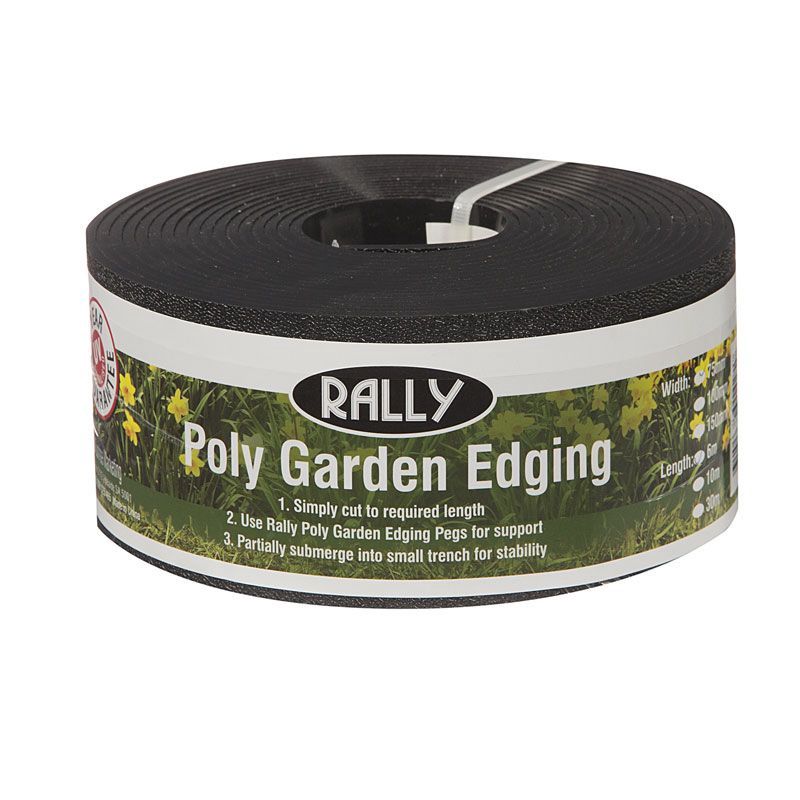 Plastic Garden Edging - 100mm x 10M, Black