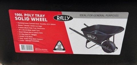 Wheelbarrow - 100L Solid Wide Wheel