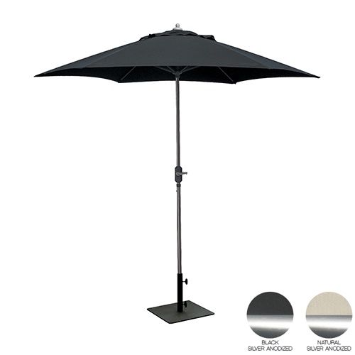 2.7m Market Umbrella - Crank (Silver Anodized / Black)