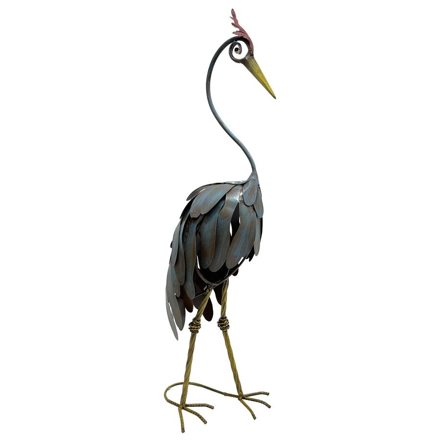 Crane Statue Looking Down 20x18x70cm