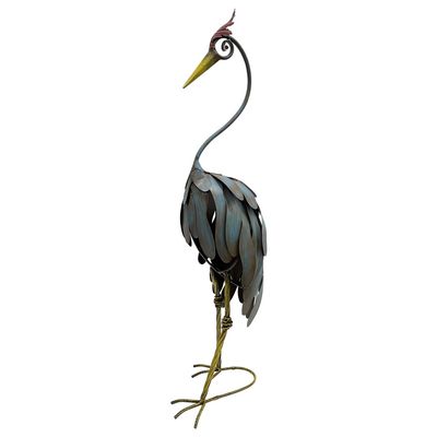 Crane Statue Looking Down 20x18x70cm
