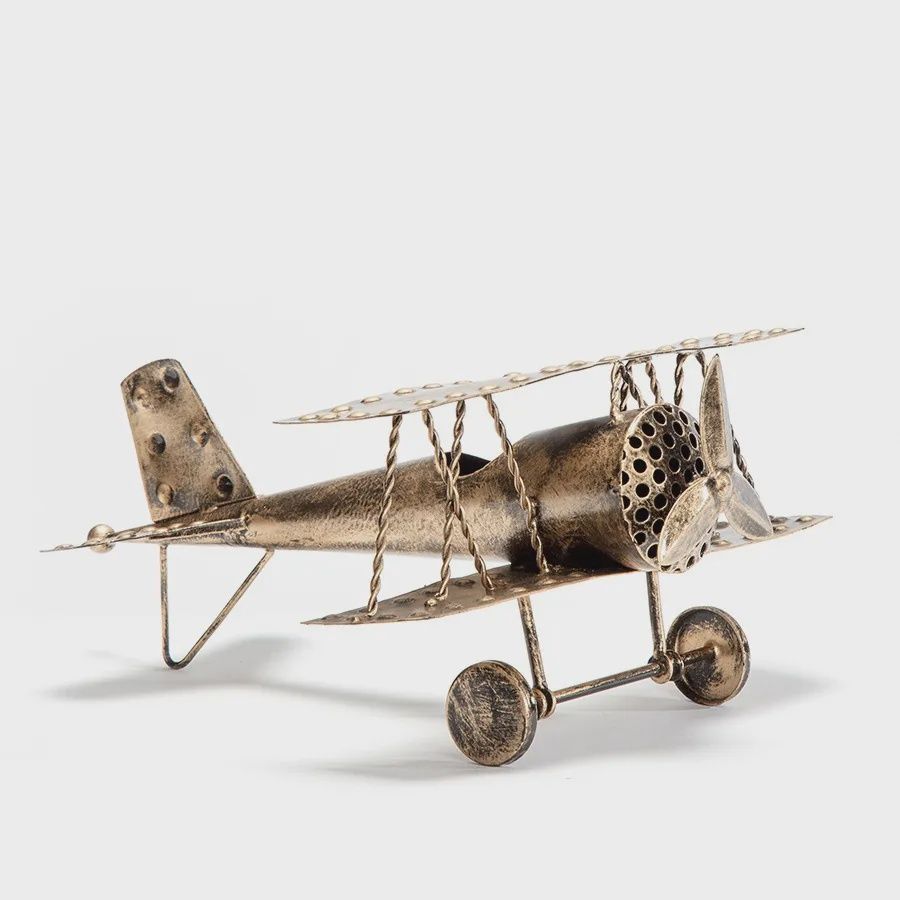 Antique Gold Aeroplane 25x22x12cm