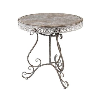 Baroque Round  Table &amp; 2 Chairs Set 70X74CM/45X43X95CM