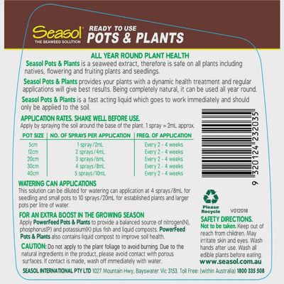 Seasol Pots &amp; Planters Spray 750ml