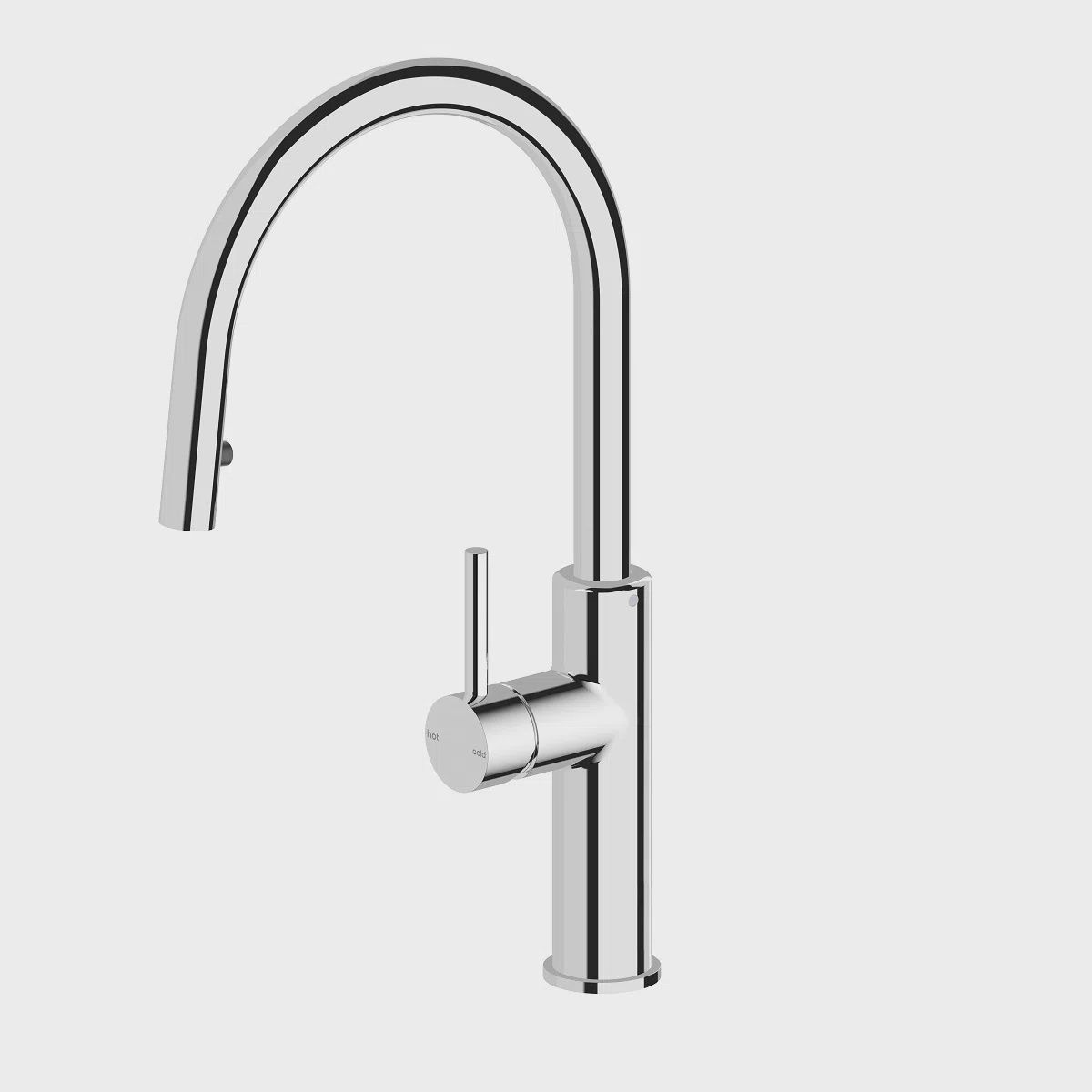 Interbath Vesi Round Gooseneck Pull Out Sink Mixer Polished Chrome