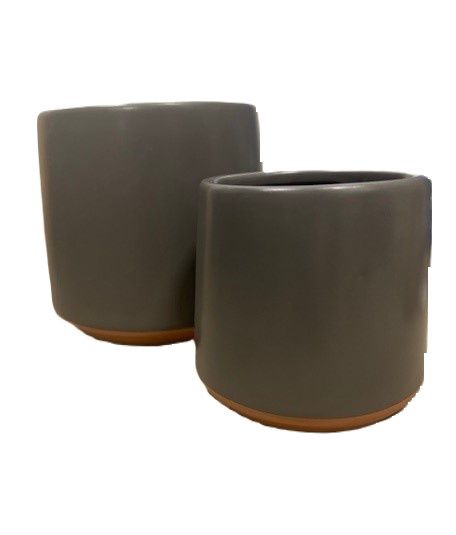 Terracotta Noir Ceramic Pot Set of 2