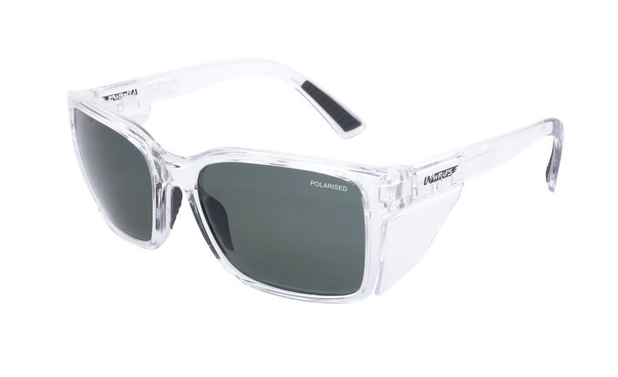 Safety Glasses Clear with Smoke Polarised Lenses
