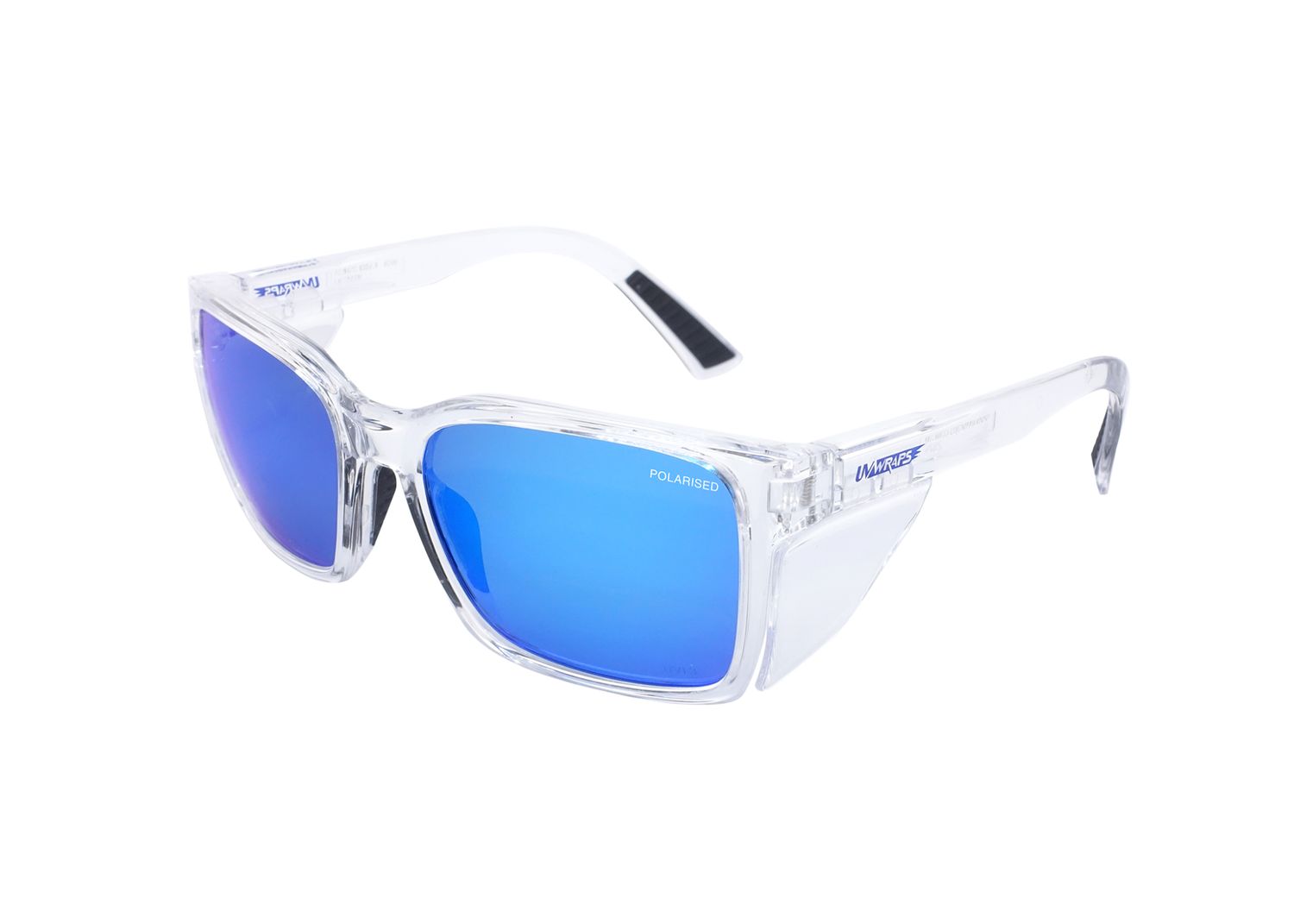 Clear Polarised Blue Lens Safety Glasses