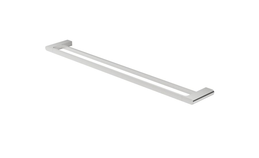 Interbath Vesi Double Towel Rail 800mm - Brushed Nickel