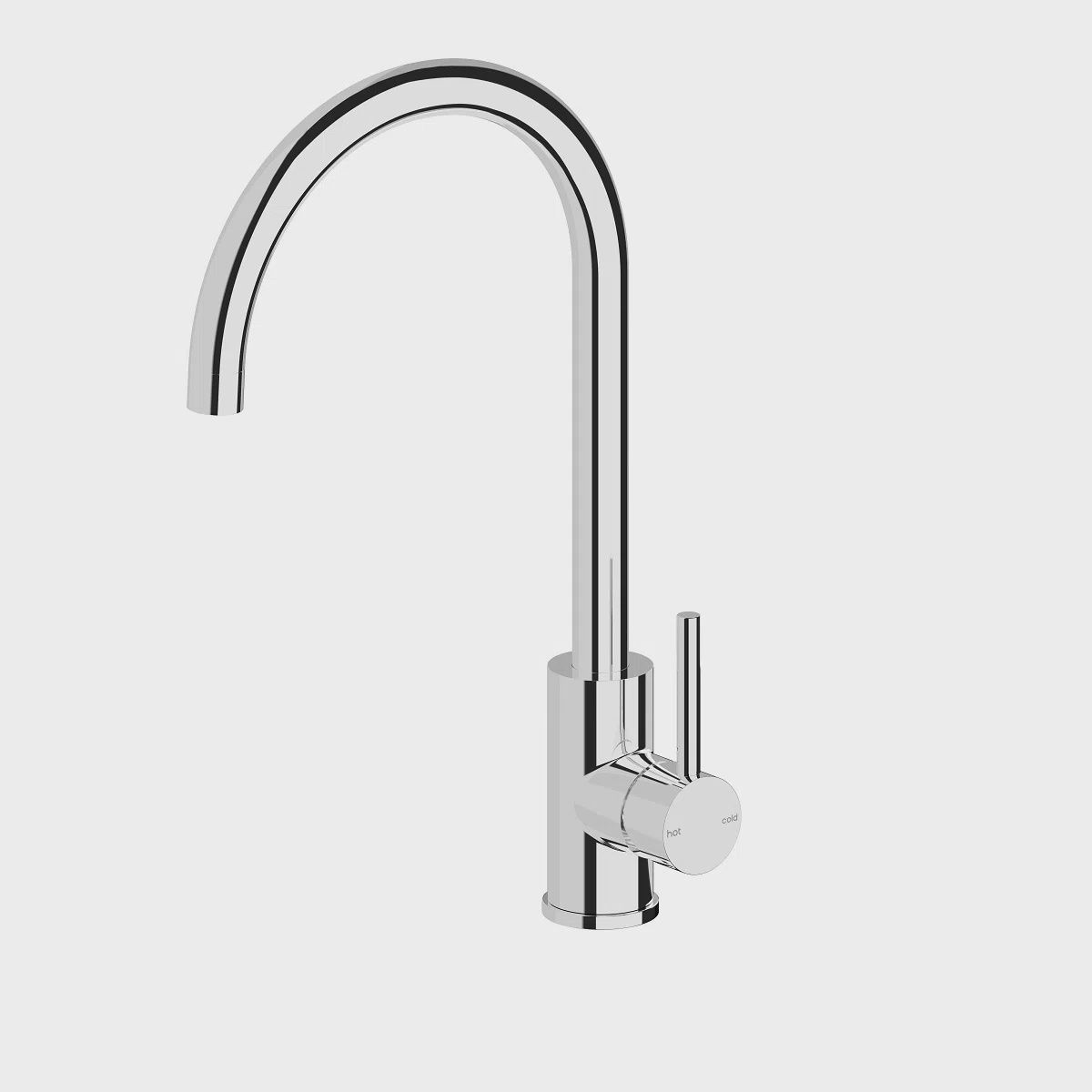 Vesi Round Gooseneck Sink Mixer - High Polish Chrome