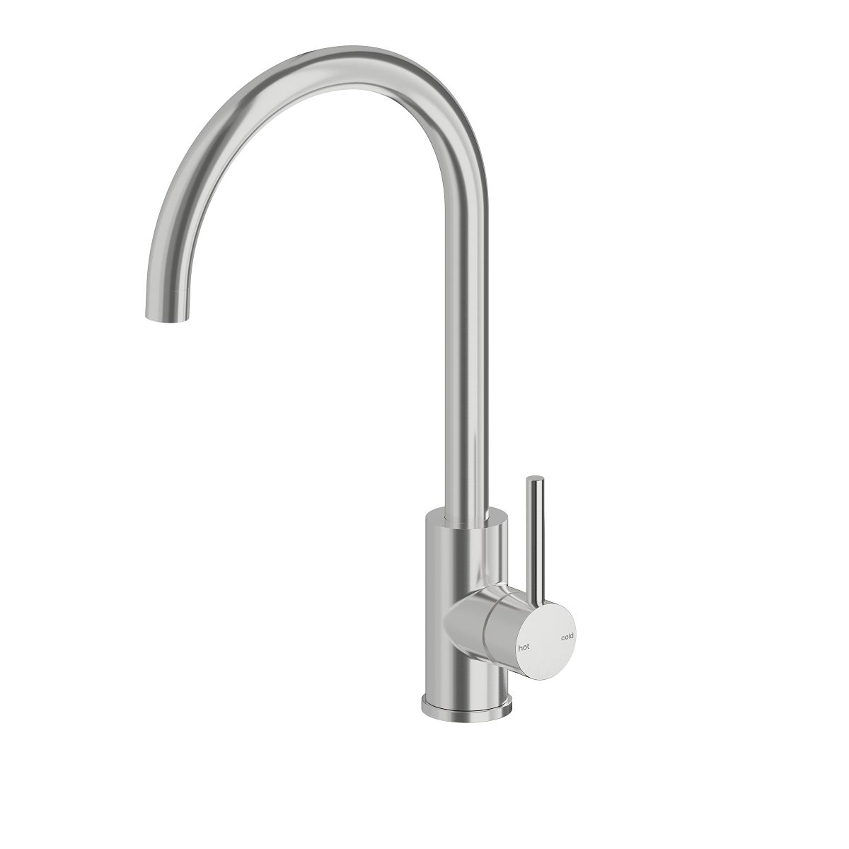 Vesi Round Gooseneck Sink Mixer - Brushed Nickel