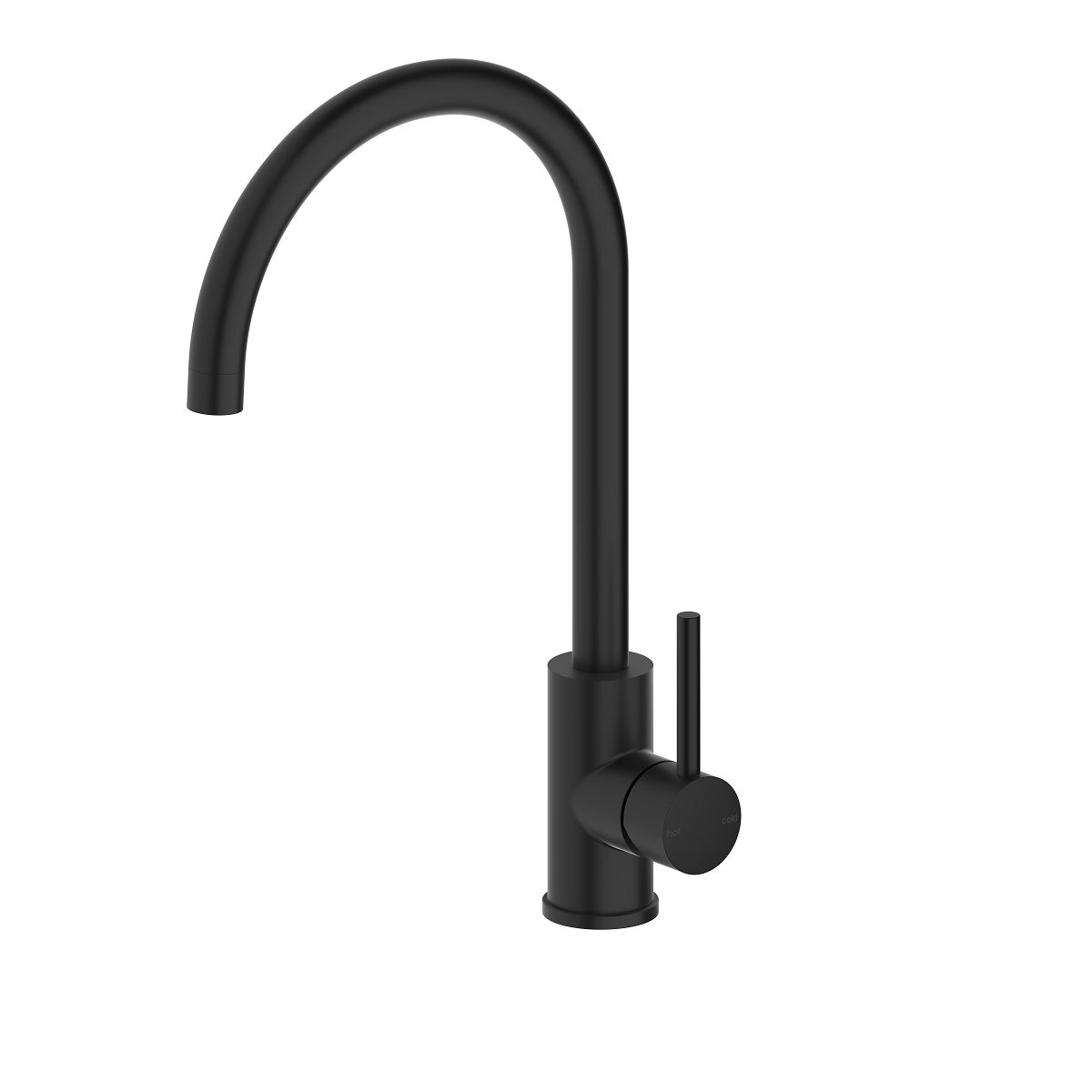 Vesi Round Gooseneck Sink Mixer - Matte Black