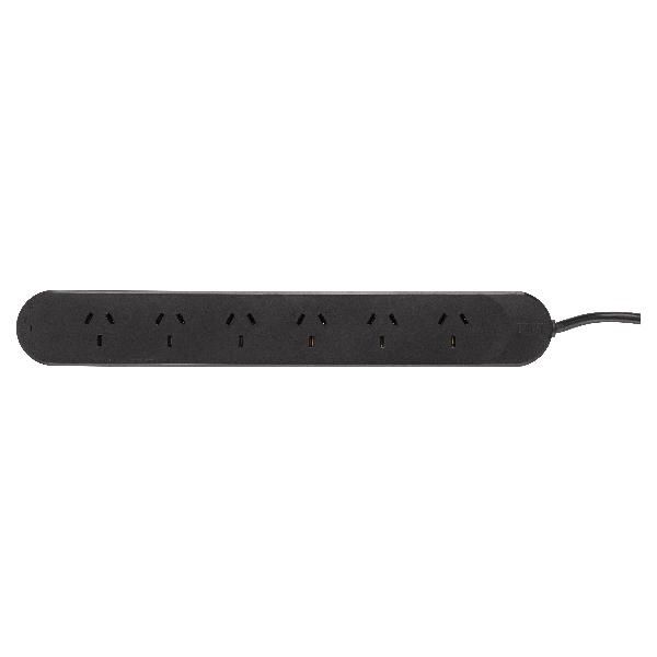 Powerboard BLK / 6 Outlet + Surge Protection
