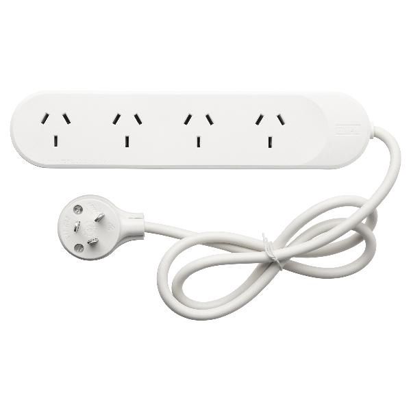 Powerboard WHT / 4 Outlet + Overload Protection