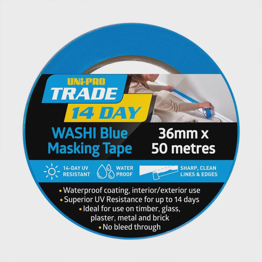 UNi-PRO Trade 14-Day Blue Washi Masking Tape 24mm x 50mt