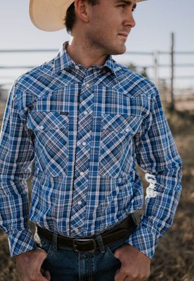 Pilbara Mens Snap Button L/S Shirt