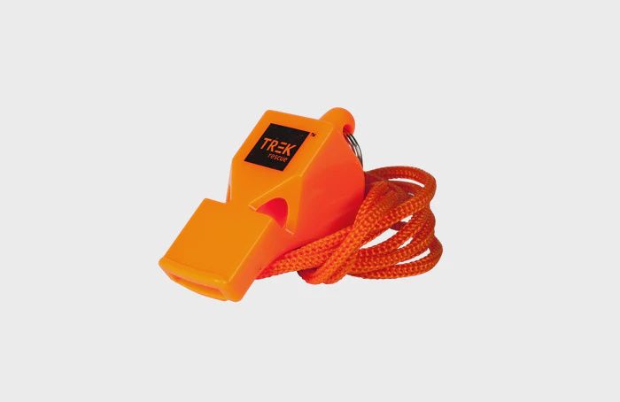 Pealess Emergency Whistle Orange with Lanyard