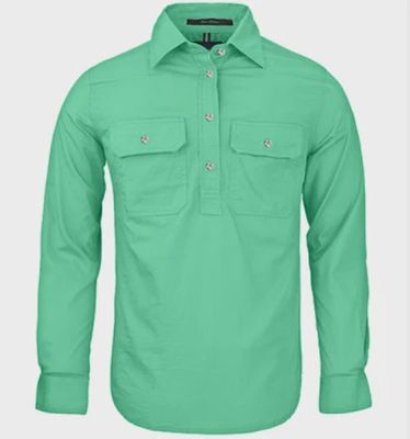 Womens Closed Front L/S Shirt Mint