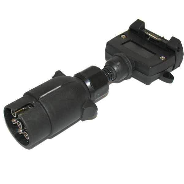 TRAILER ADAPTOR 7 Pin Round to 7 pin Flat Socket