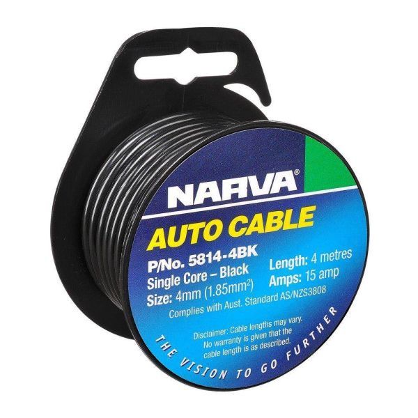 Auto Cable 15AMP black 4mm x4m