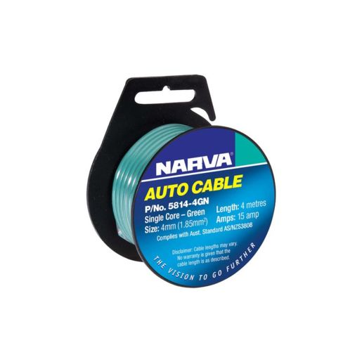 Auto Cable 15AMP GREEN 4mm x 4m