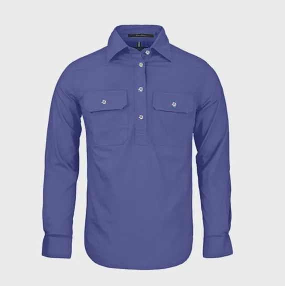 Womens Closed Front L/S Shirt Lavender