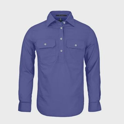 Womens Closed Front L/S Shirt Lavender