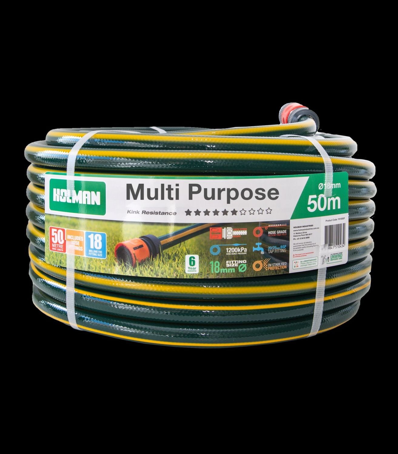 Multi Purpose Hose 18mm x 50m Fitted