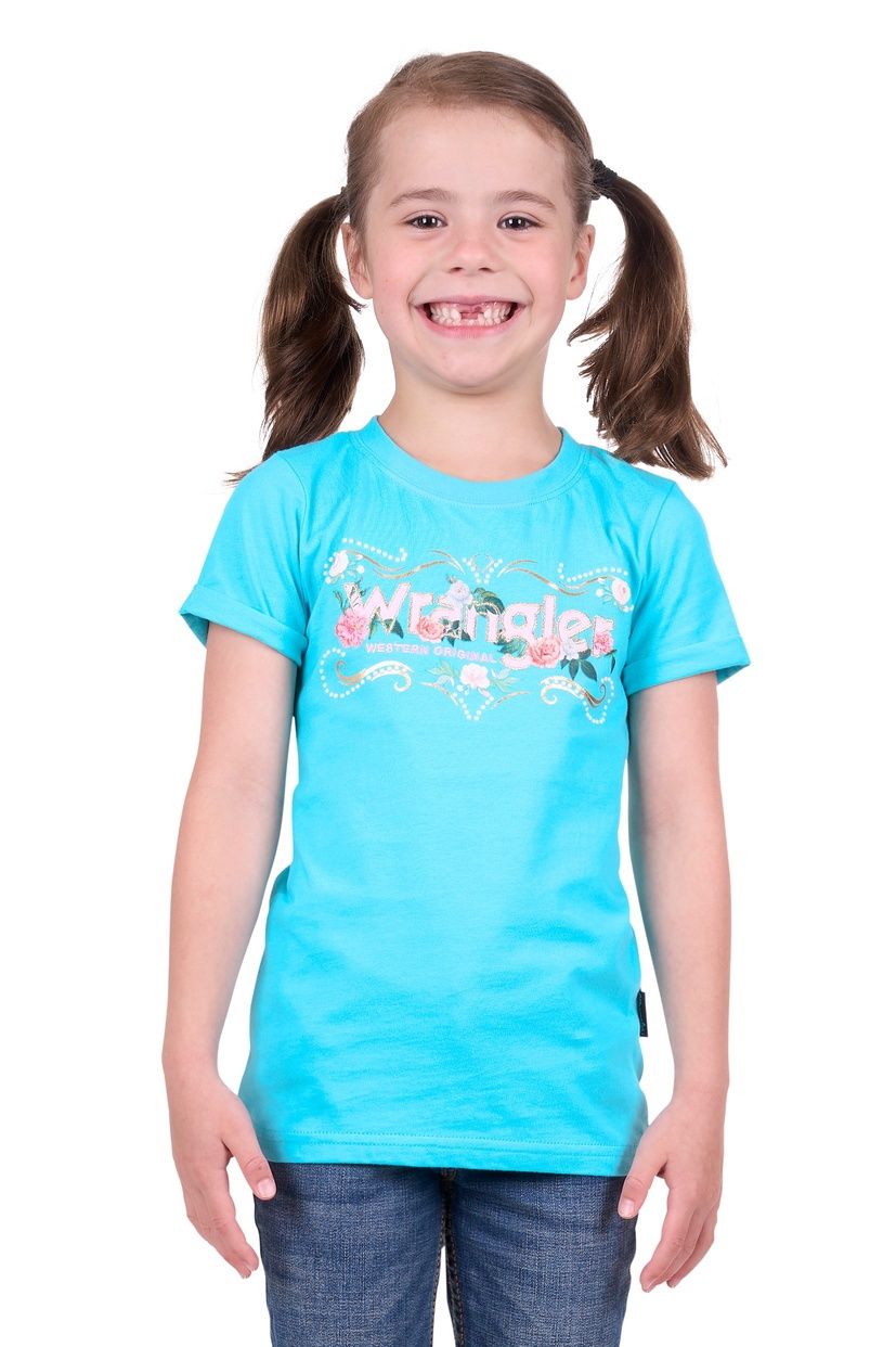 Girls Pippa SS Tee - Aqua, size: 8
