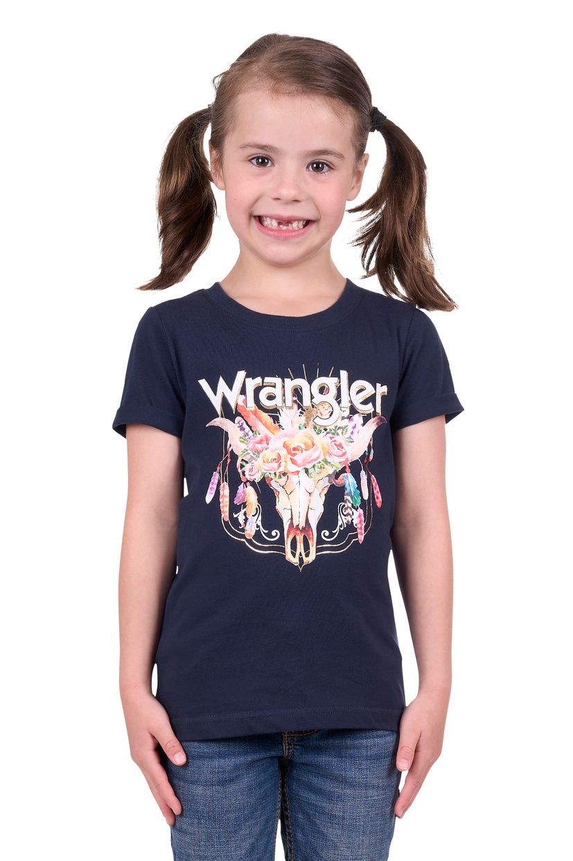 Girls Evie SS Tee - Navy, size: 6