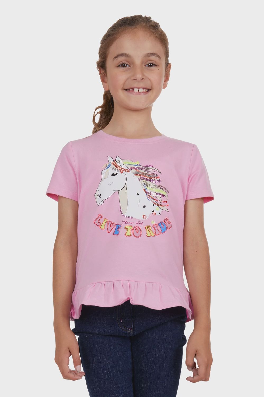 Girls Goldie SS Tee - Pink, size: 2