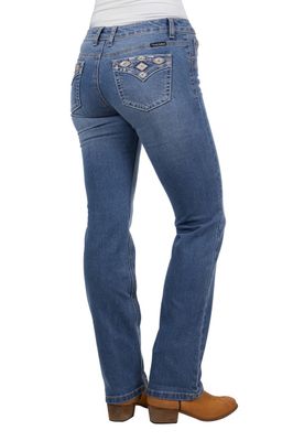 Women&#39;s Gia Hi Rise Boot Cut Jean 34L - Retro Blue