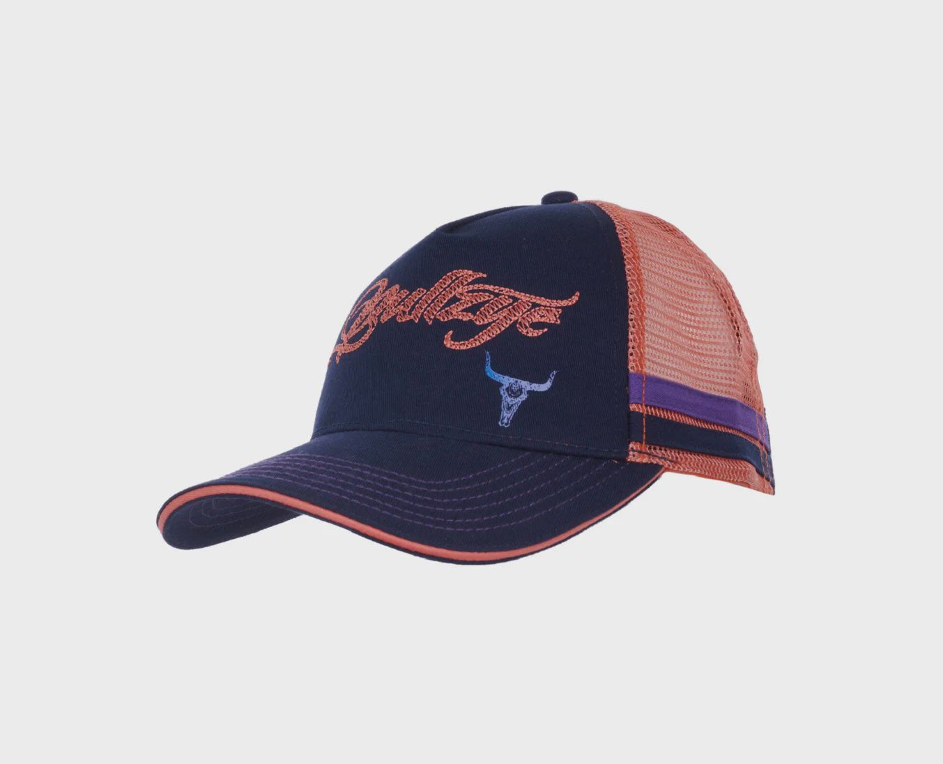 Argyle Trucker Cap Navy/Melon
