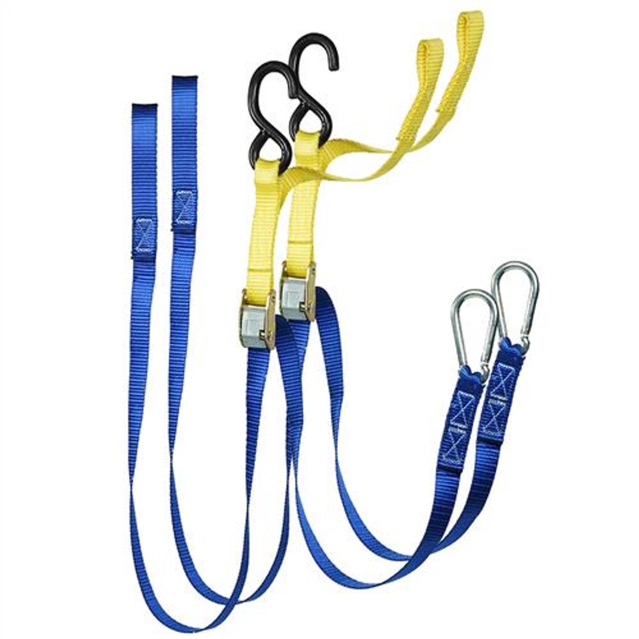 Motorbike Tie-Down Hook &amp; Strap Pair 25mm