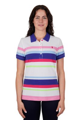 Womens Perry SS Polo - White/Multi