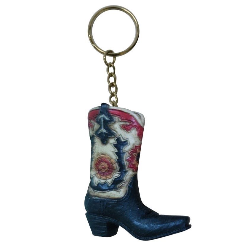 Boot Key Ring - Assorted Pure Western, Colour: White/Black/Red