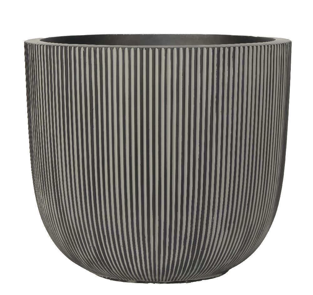 Chevron Black Fibreclay Pot Set of 4