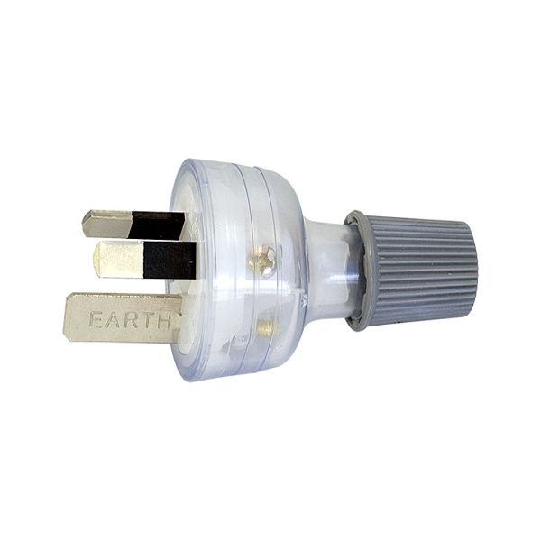 Rear Entry Plug 15A Male Socket Clear