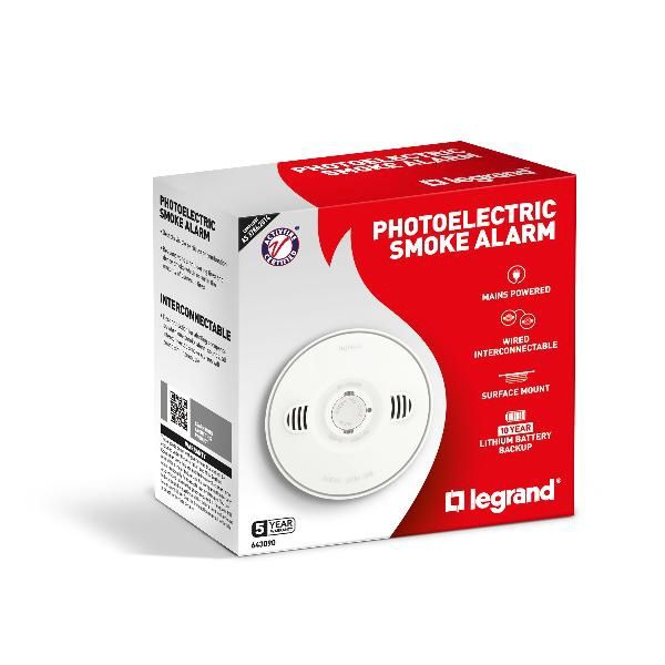 Battery Powered RF Wireless Photoelectric Surface Mount Smoke Alarm