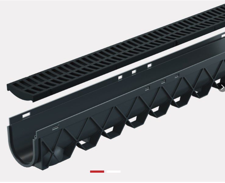 Storm Drain 3m complete with Black Plastic Grate