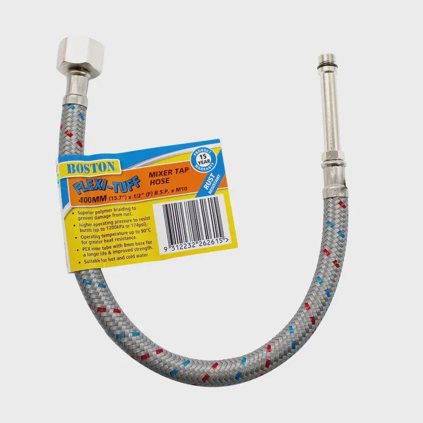 Mixer tap hose 400mm Flexi Tuff Ext tail