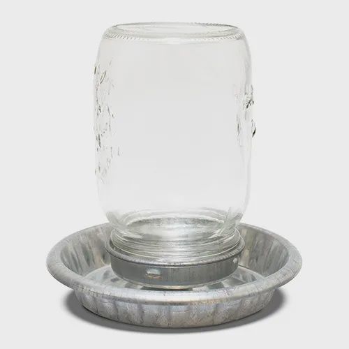 Feeder Galv 1kg w/glass mason jar