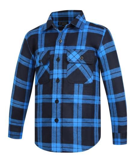 Flannelette Shirt Childrens Open Front Shirt Royal-Navy