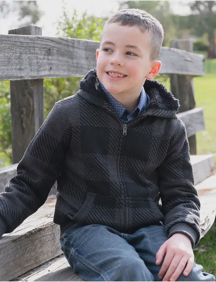 BOYS Tonkins Zip Up Hoodie - Charcoal Marle